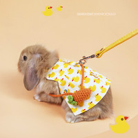 Pet Bunny Clothes królik rozwijana smycz zestaw oddychająca wycieczka królik rozwijana smycz małe szelki dla zwierząt smycze Bunny Pet 2